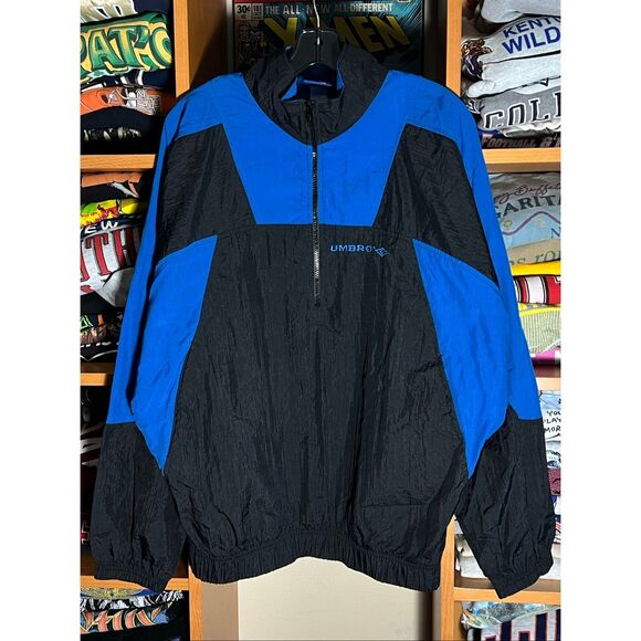 Vintage 90s Umbro Half Zip Windbreaker Jacket - Picture 1 of 6